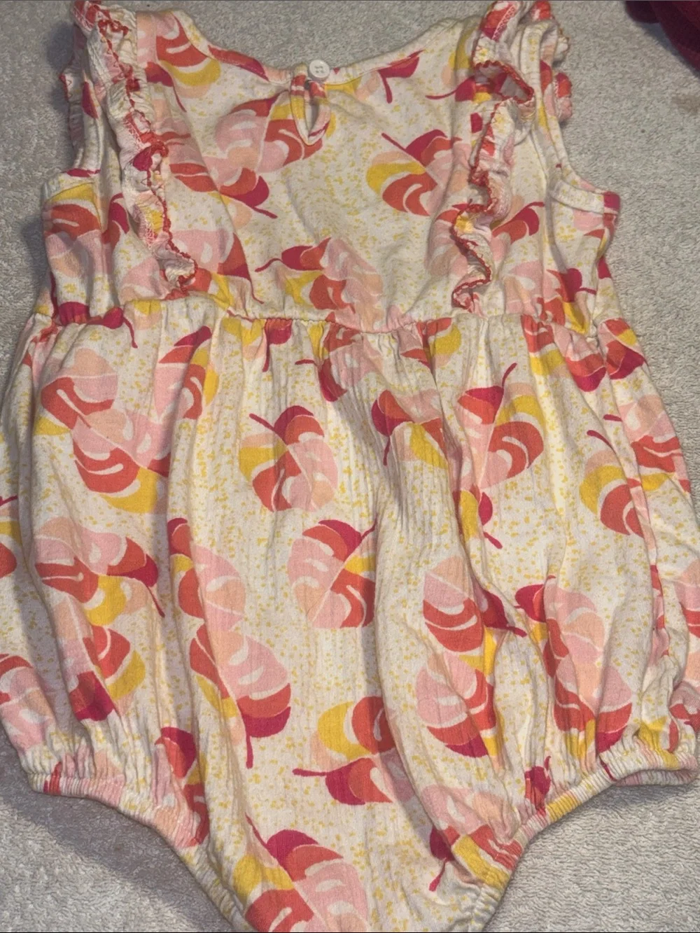 wonder nation Pink & Yellow Floral Bubble Romper